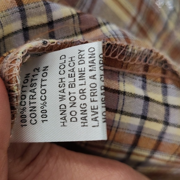 Easel Reach Out Button Soft Cotton Button Down Top Size Large Plaid Button Up - Picture 9 of 9